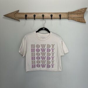 Persaya Cream and Purple Graphic Tee
